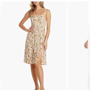 Willow S Pink Heather Animal Print Midi Dress